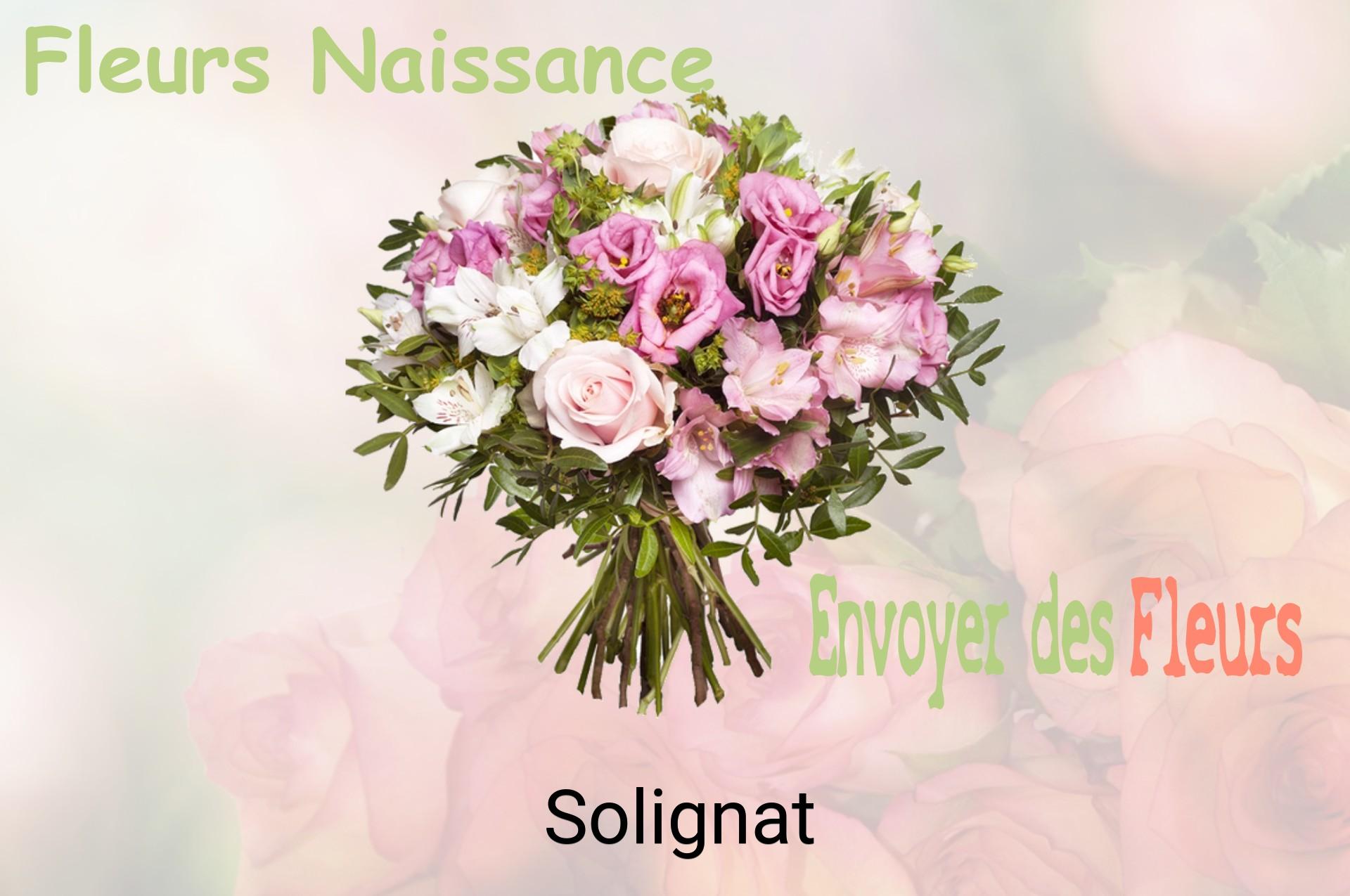 Bouquet de fleurs de naissance livré à Solignat