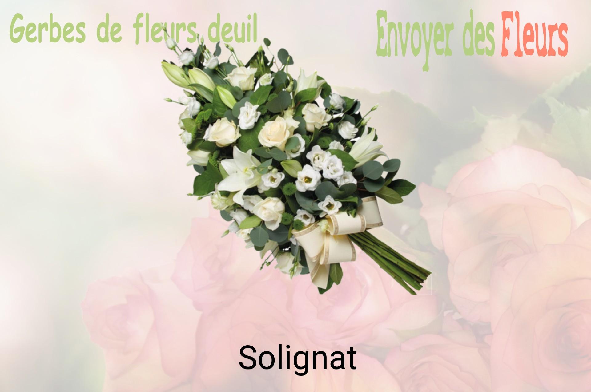 Gerbe de fleurs de deuil livrée à Solignat
